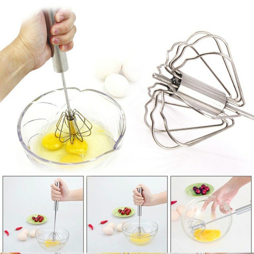 BETTER BEATER PRESS &amp; SPIN EGG WHISK Hand Mixer otomatis (Manual) 2PCS
