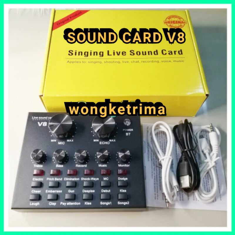 Sound Card V8 Live Broadcast Mixer Bluetooth Audio USB External / Mixer Audio Bluetooth (sudah di cek terlebih dahulu sebelum dikirim)