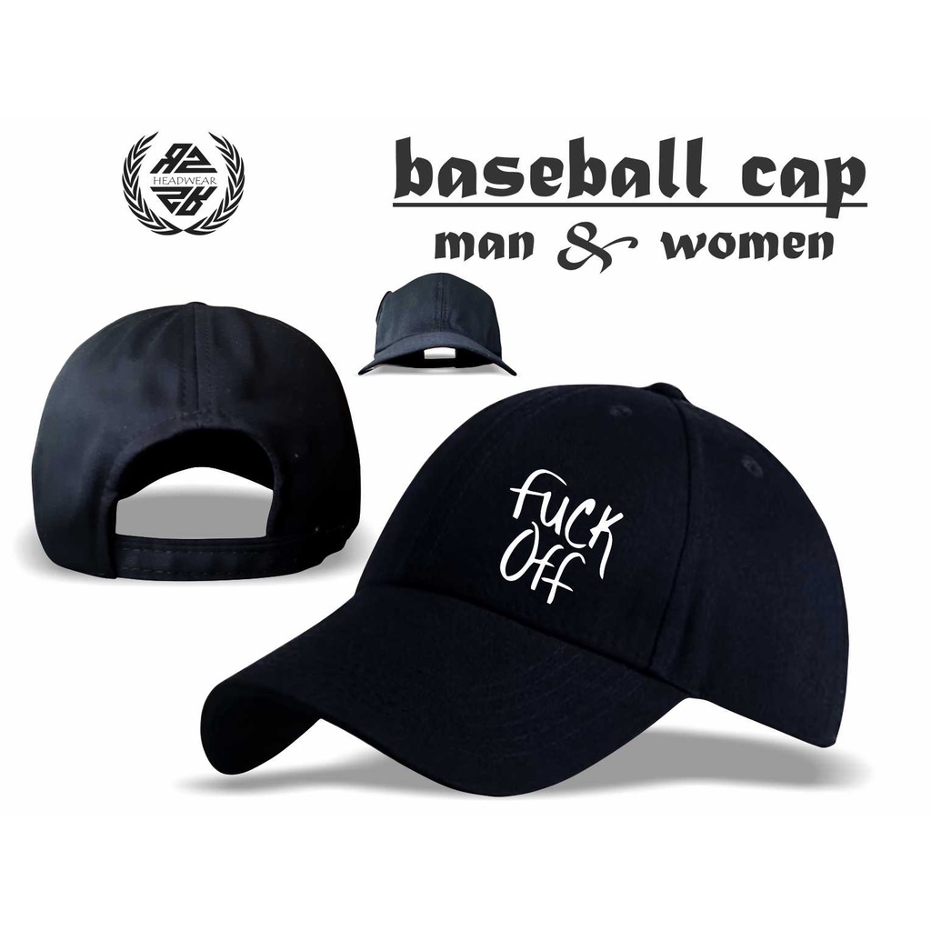 Topi Baseball Pria Original Distro logo fuck off Baseball Cap Original Murah Keren Rzheadwear