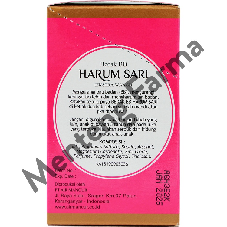 Bedak BB Harum Sari Isi 10 Sachet - Bedak Penghilang Bau Badan