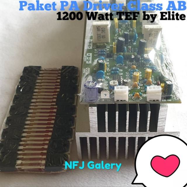 Paket Kit Driver Power Amplifier Class AB 1200W TEF EL-055 Plus Heatsink 2U 30 cm dan Sperepart