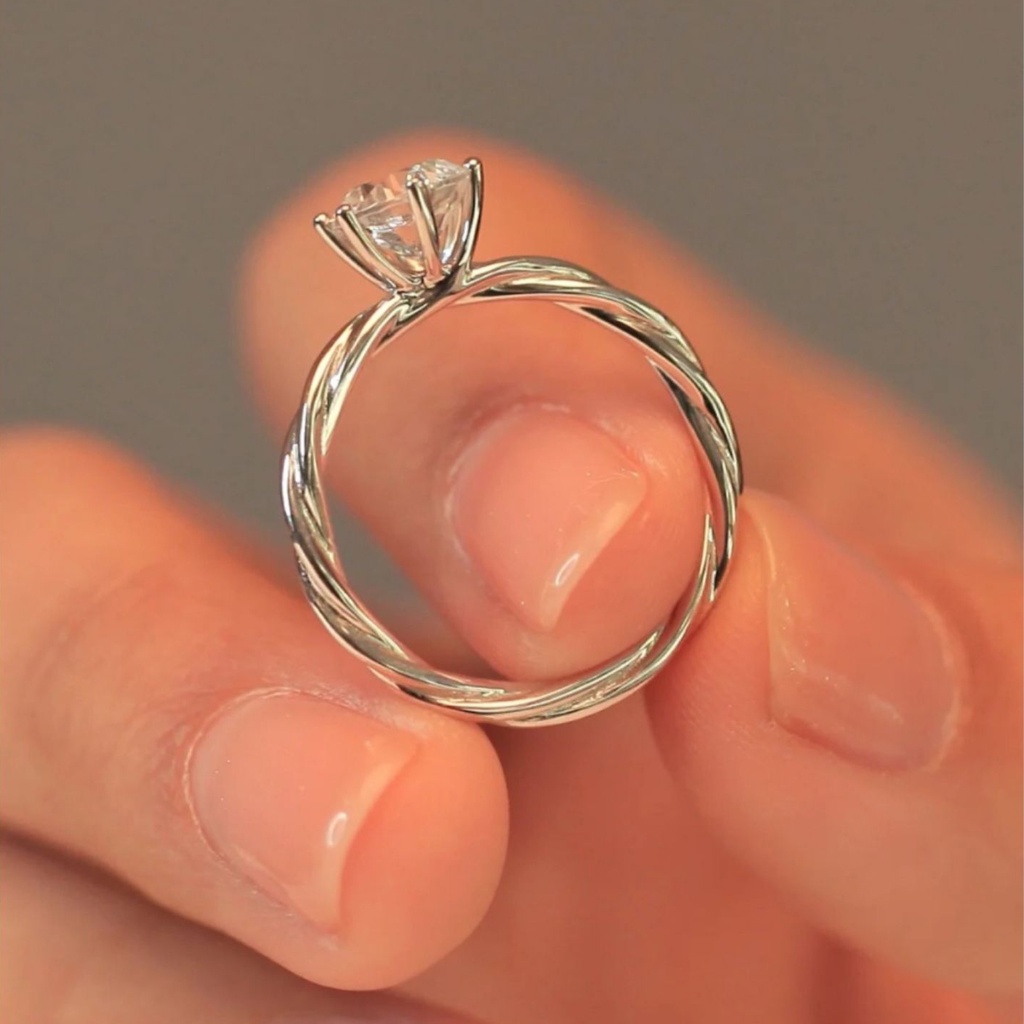 Cincin Bahan S925 Silver Adjustable Untuk Wanita