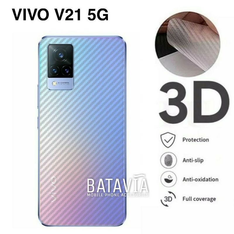 Garskin Carbon Vivo V21 5G Garskin Anti Gores Belakang