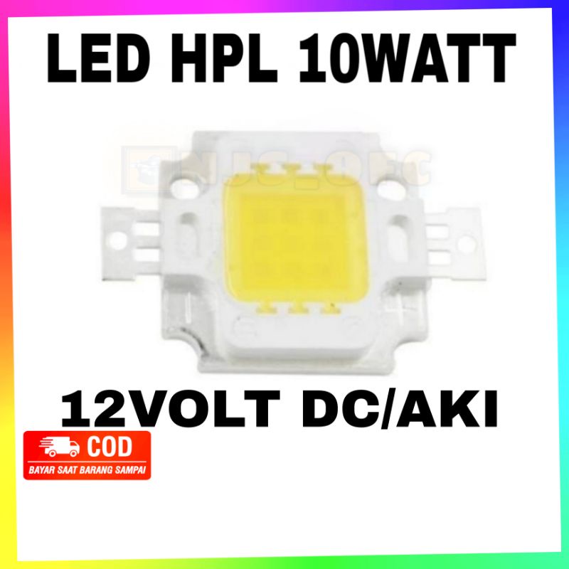 PUTIH HPL COB LED 10 WATT 9-12V DC WHITE LAMPU SOROT 10W SUPER BRIGHT