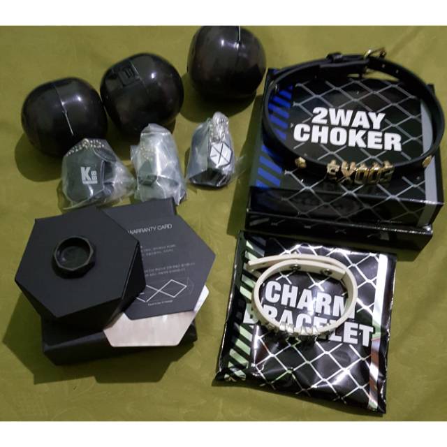 Exo japan hat keyring 2 way choker charm bracelet official ring