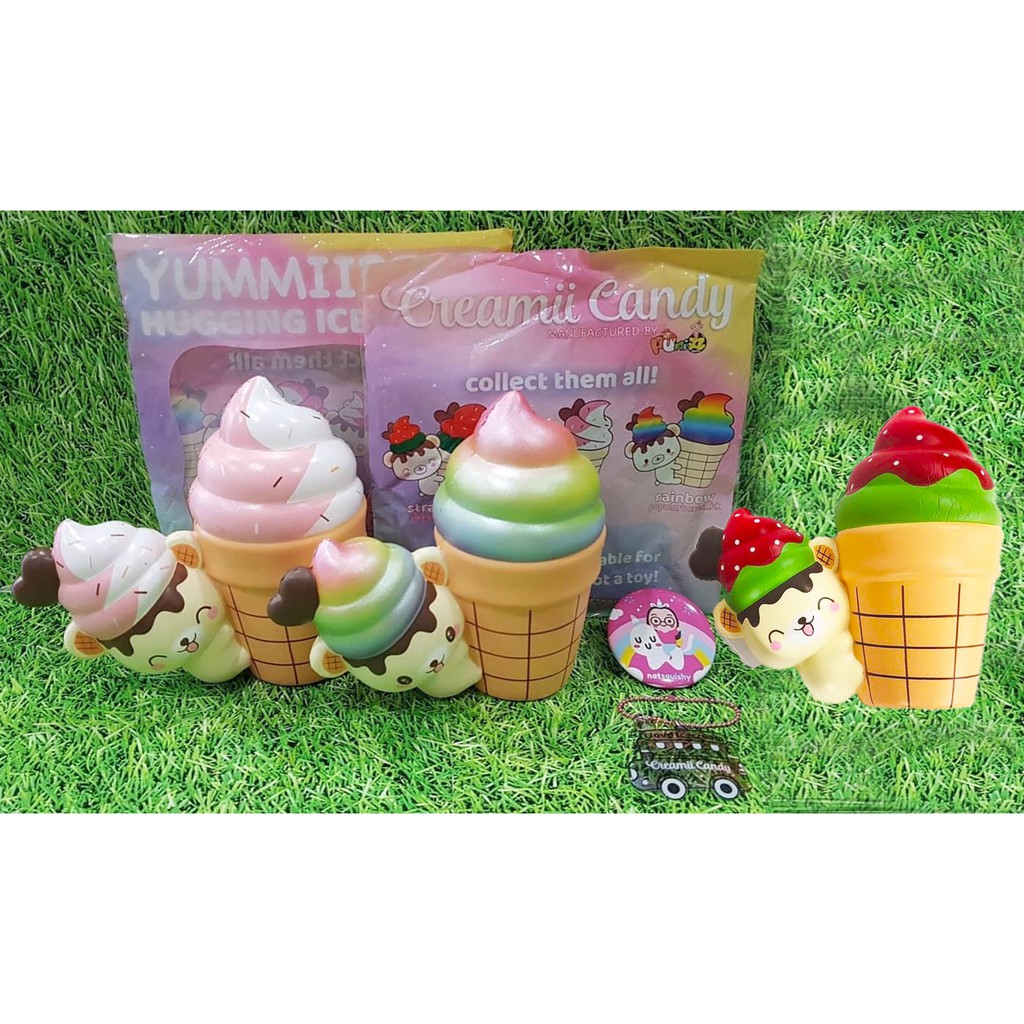 Soft And SlowRise Squishy Yummiibear Holding Hug Ice Cream By CREAMIICANDY