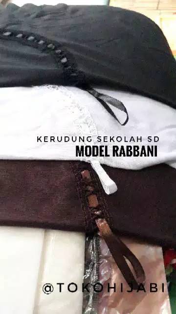 Jilbab Kerudung Anak Sekolah Serut Pita Model RABBANI Inova Size L