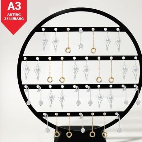 Display Anting A3 Acrylic 34 lubang kece kerenn
