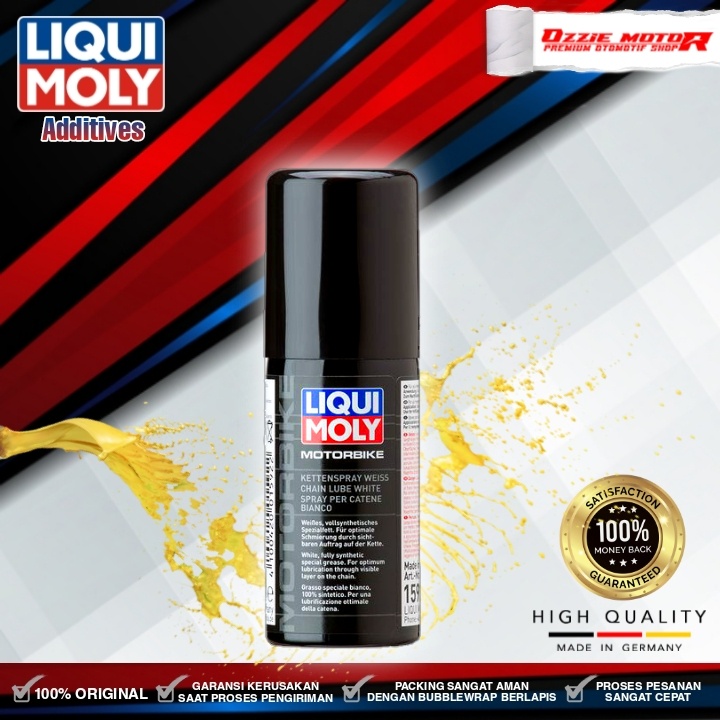 LIQUI MOLY MOTORBIKE CHAIN SPRAY WHITE 50ML PELUMAS RANTAI DAN GIR