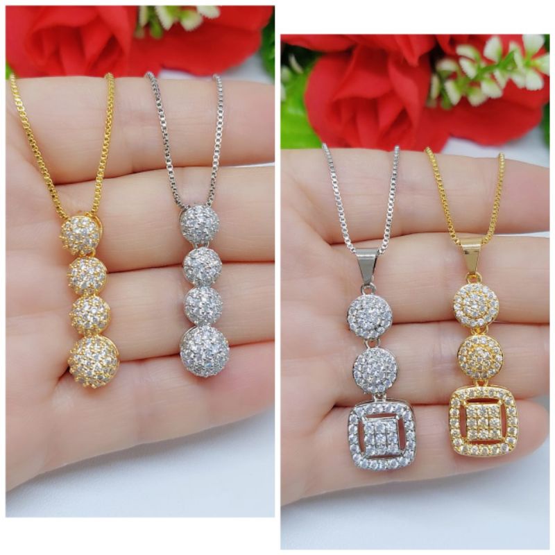 Set Kalung+Liontin Xuping Permata 050.051 Lapis emas 18k