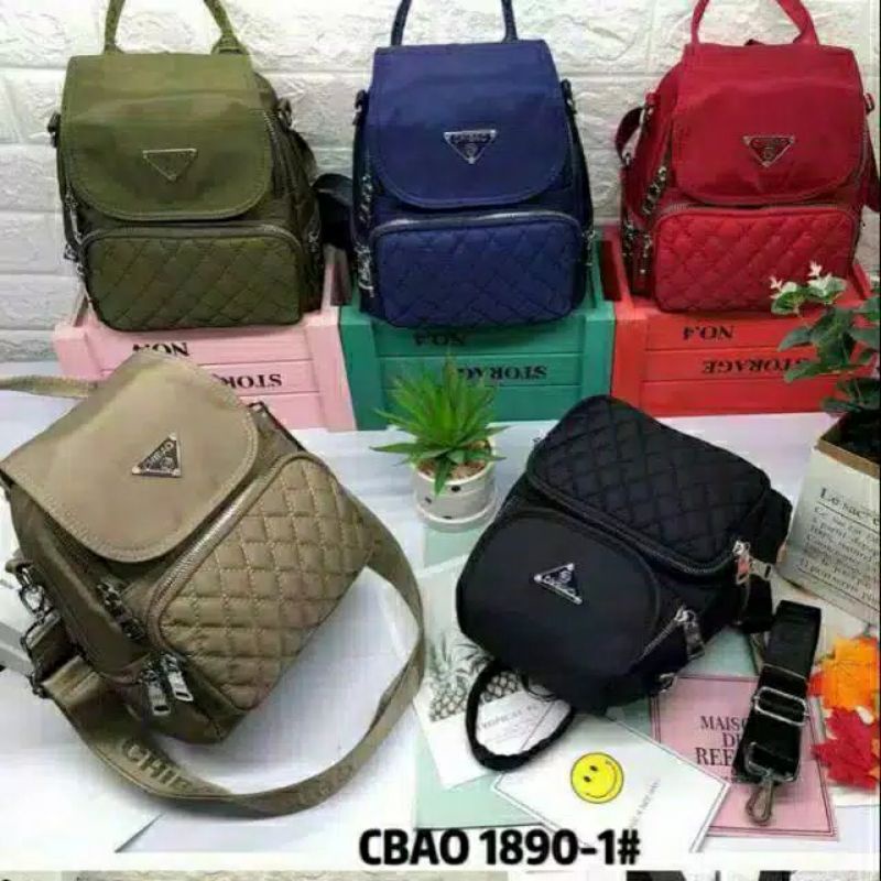 Tas 2in1 Mini Chibao 1890-8 5 Resleting Bisa Selempang dan Ransel
