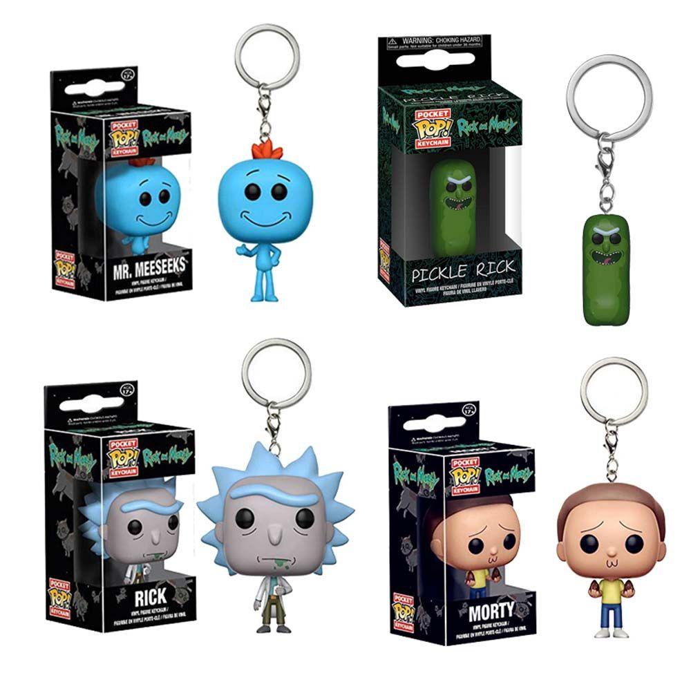 Lanfy Rick And Morty Collection Halloween 5cm Morty Anime Mainan Action Figure Liontin Perhiasan Gantungan Kunci