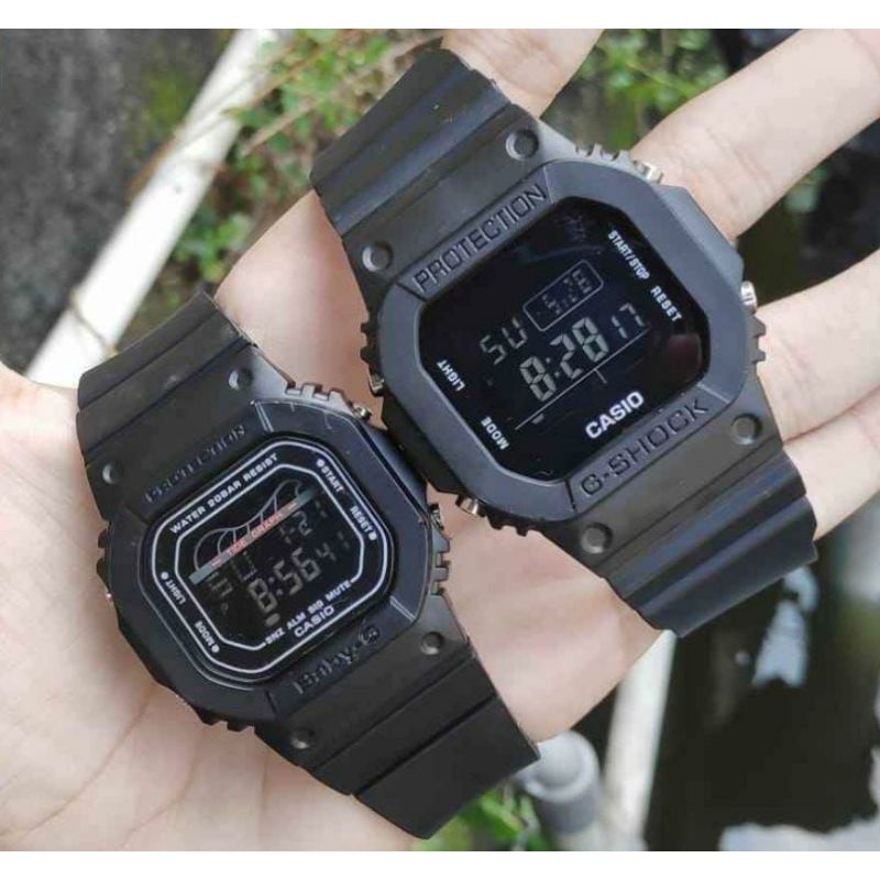 Jam Tangan_G_Shock_Coupel Set Gshock Baby G Pria dan Wanita Dw5600 Couple Jam Tangan Pria Wanita