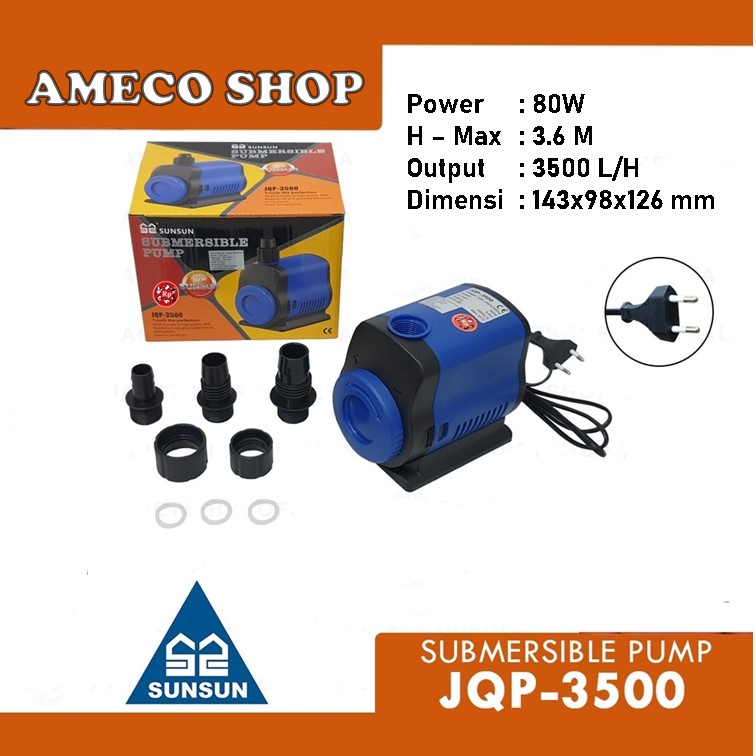 SUNSUN JQP 3500 Submersible Water Pump Pompa Air Celup Kolam Aquarium