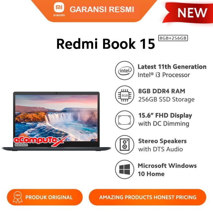 XIAOMI REDMI BOOK 15 8/256 GB / XIAO MI REDMIBOOK 15 8+256GB NOTEBOOK GARANSI RESMI