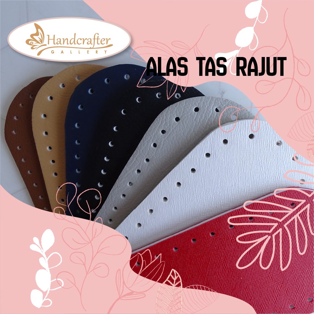 Alas tas bahan kulit sintetis (PU) tebal, alas tas bulat diameter 14cm, alas tas persegi panjang 25x