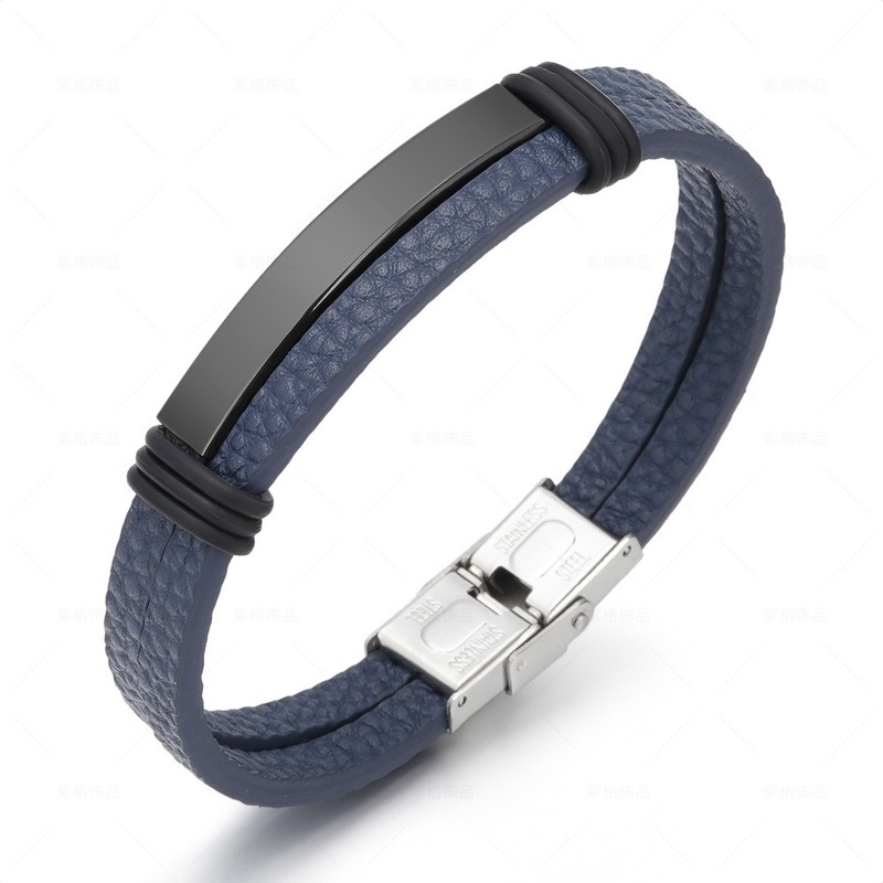 Gelang Multilayer Bahan Kulit Untuk Pria