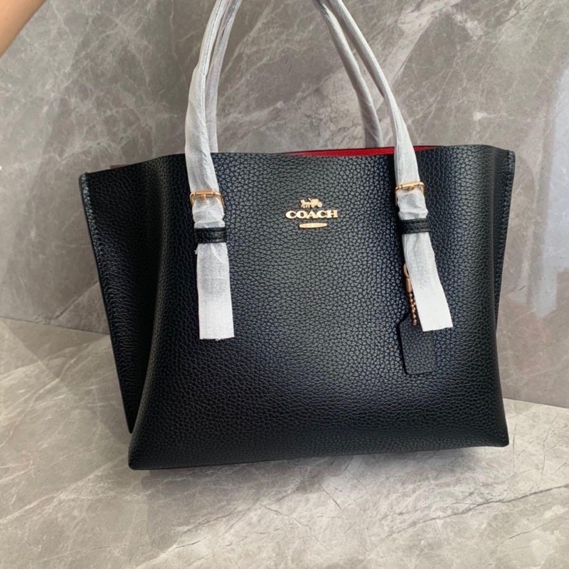 Coach Tote in Signature Mollie Black Leather(4084)