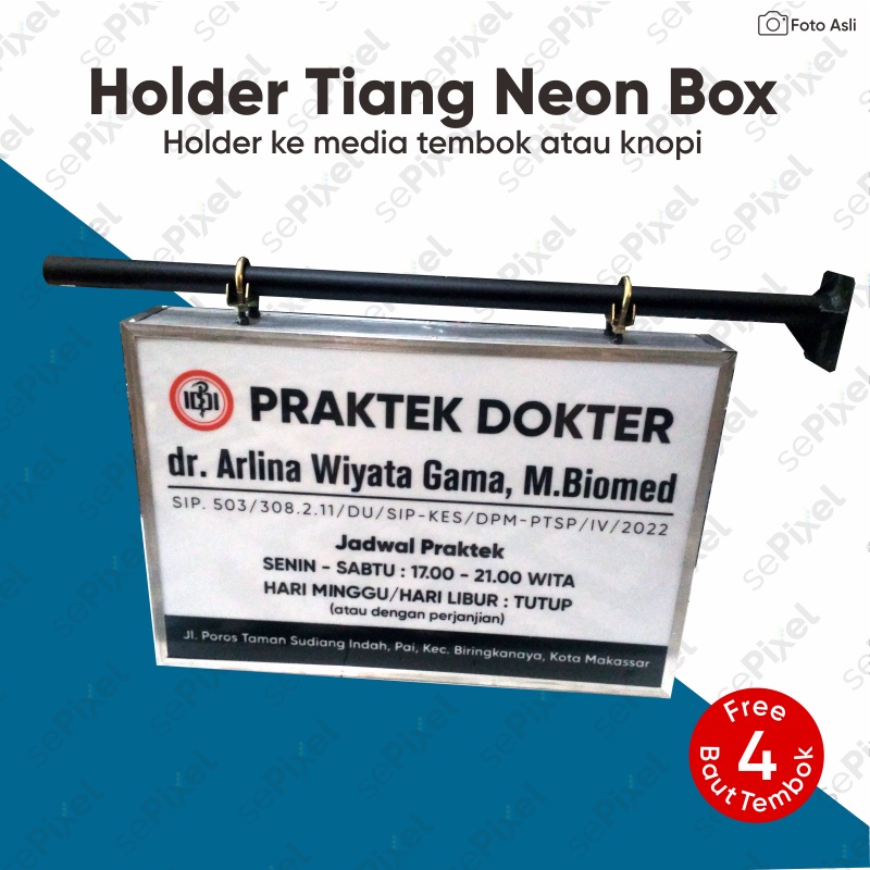 Holder Tiang Tembok untuk Neon Box