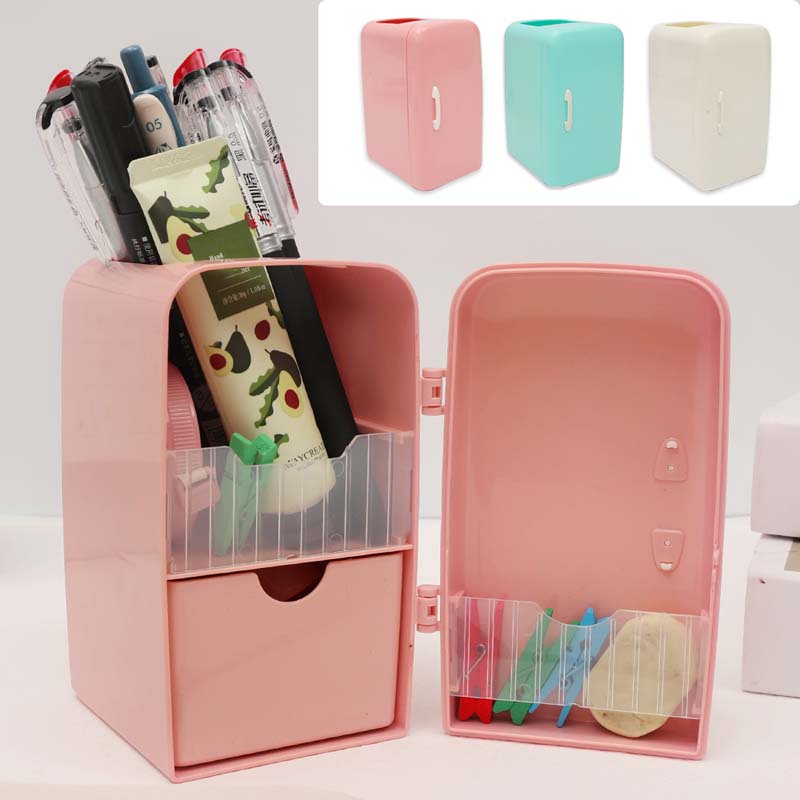 Holder Pensil Dengan Laci Geser Untuk Kantor / Makeup