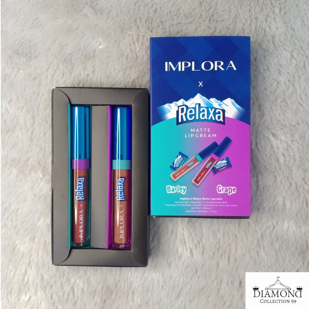 [2 PCS | RELAXA BARLEY &amp; GRAPE] [BPOM] Implora X Relaxa Matte Lipcream Lip Cream Barley And Grape Cerianti