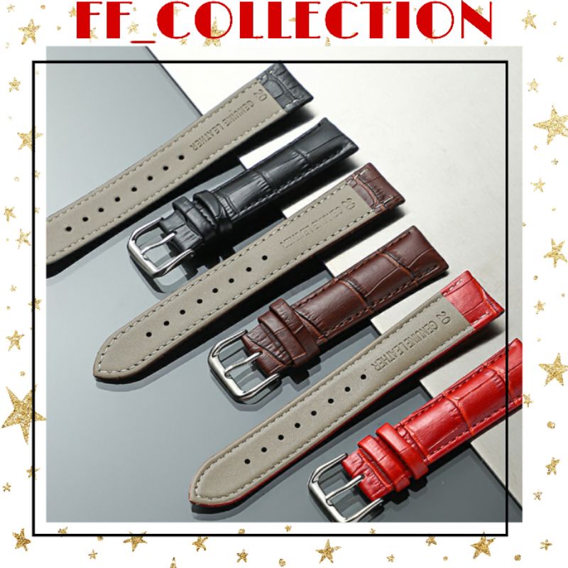 Strap tali kulit asli jam tangan Leather strap Pria/Wanita  18mm - 22mm