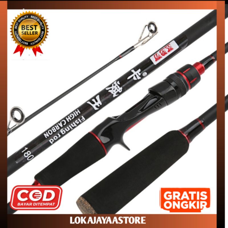 PROMO DISKON MURAH  CUCI GUDANG Joran Pancing Straight Handle Spinning 2 Segments 1.8M (BAYAR DITEMPAT) Murah set carbon laut tegek casting spining  daido udang shimano