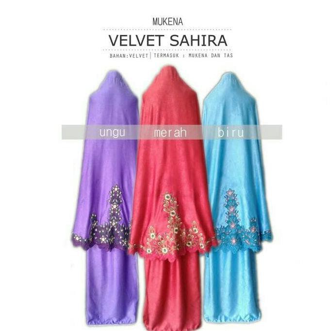 KUALITAS TERBAIK MUKENA MERAH UNGU BIRU POLOS KOMBINASI MUKENAH VELVET PLUS TAS KEKINIAN MURAH
