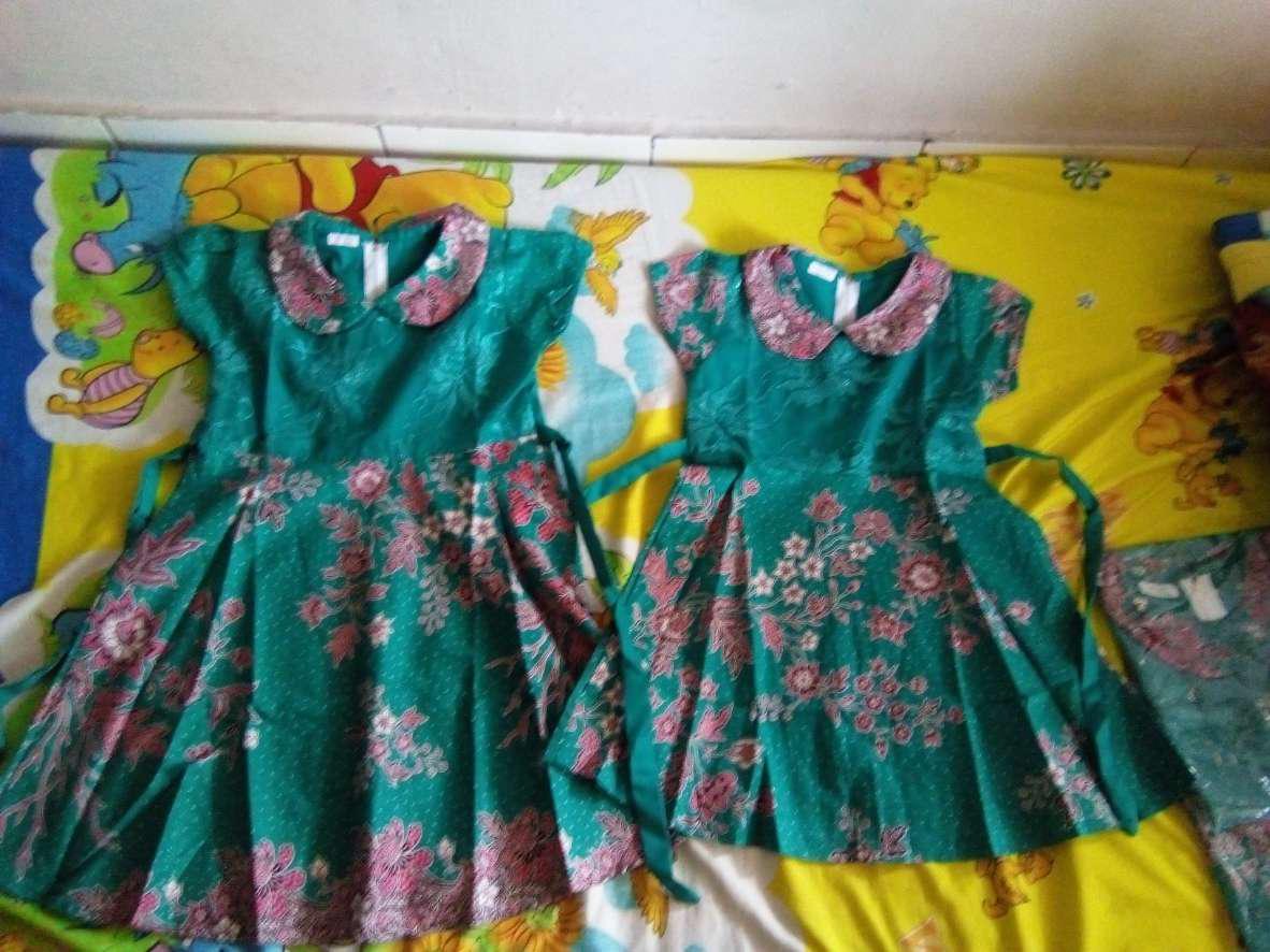 Qnunbatik Dress/terusan Batik Anak Perempuan Kd Melati Dasar Warna
