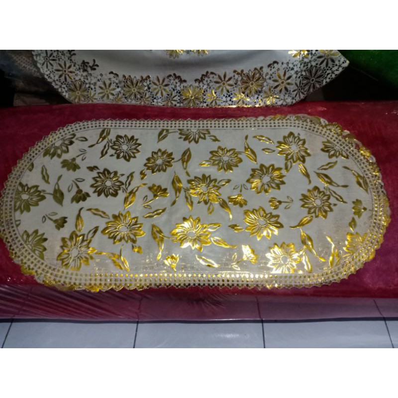 Taplak meja  bunga batik mas