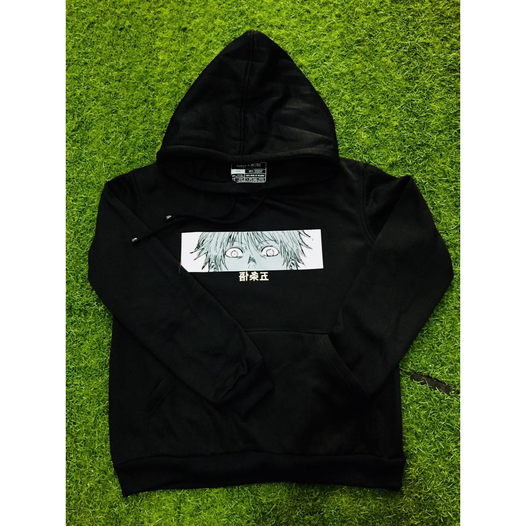 Gojo Satoru Eyes Hoodie Jujutsu Kaisen Kanji Anime Manga