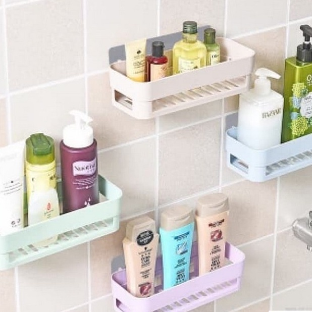 Igrosir Rak Gantung Serbaguna Perlengkapan Kamar Mandi/Dapur Vacum Tanpa Paku Lem