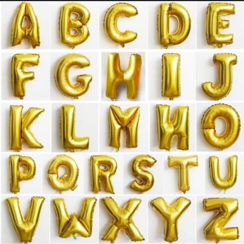 SON Gold Ballons Balon Emas Bentuk Huruf (1Pcs)