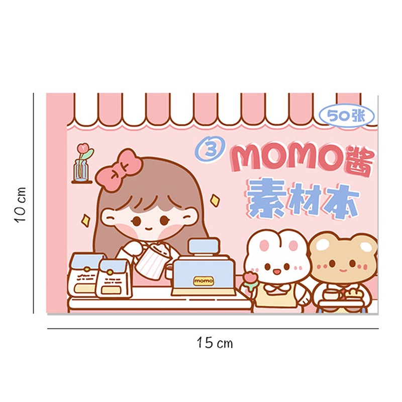 50 Lembar Stiker Kertasselotip Washi Motif Kartun Lucu Kapasitas Besar Untuk Dekorasi Scrapbook DIY