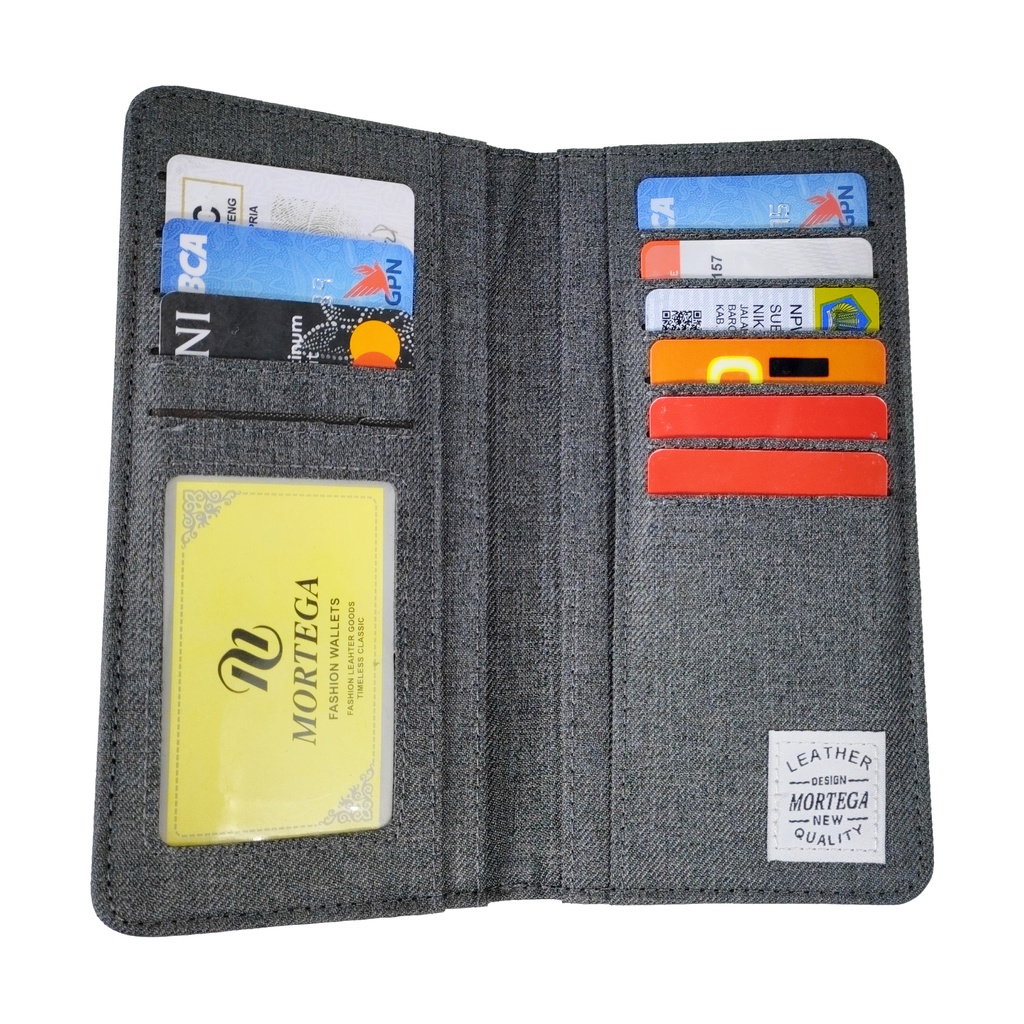 Dompet Mortega Kanfas Panjang Unisex Premium Wallet - Dompet Lipat Mortega