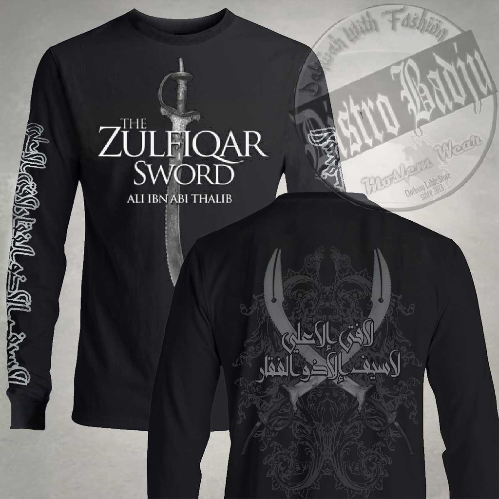 Kaos Santri Lengan Panjang Pria Premium Quality Ali Bin Abi Thalib Zulfikar