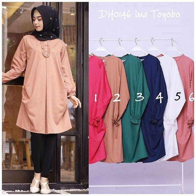 35 Trend Terbaru Model Baju Tunik Bahan Katun  Toyobo 