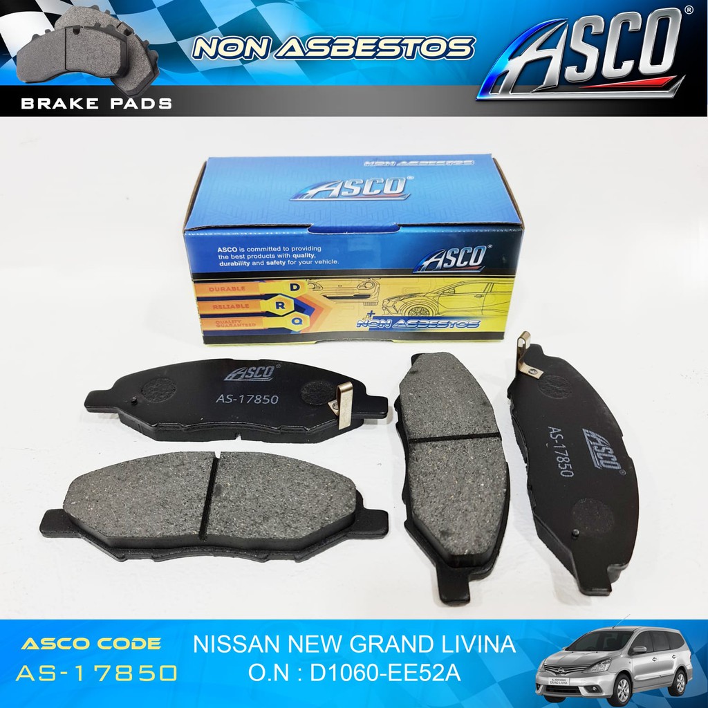 Brake Pad Depan Set Nissan Grand Livina ASCO Non Asbestos