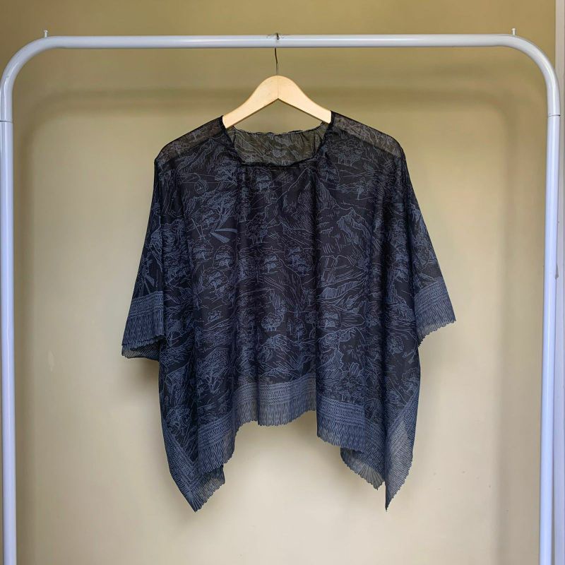 Outer kimono scraf premium-nara black