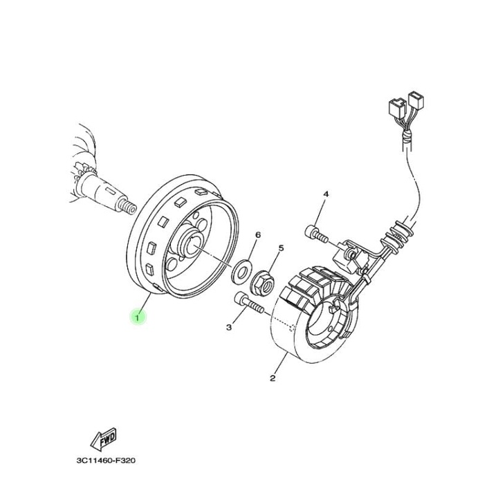 ROTOR MANGKOK MAGNET MAHNIT VIXION OLD LAMA ASLI ORI YAMAHA 3C1 H1450 10