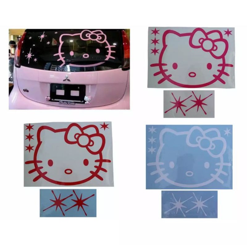 Hello Kitty Karakter Stiker Kaca Belakang Mobil