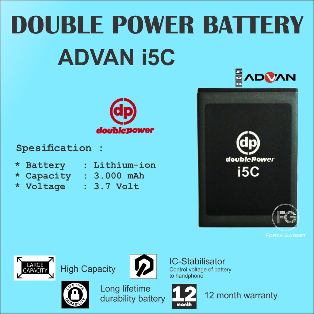 BATTERY DOUBLE POWER ADVAN i5C / BP50BH 3000MAH