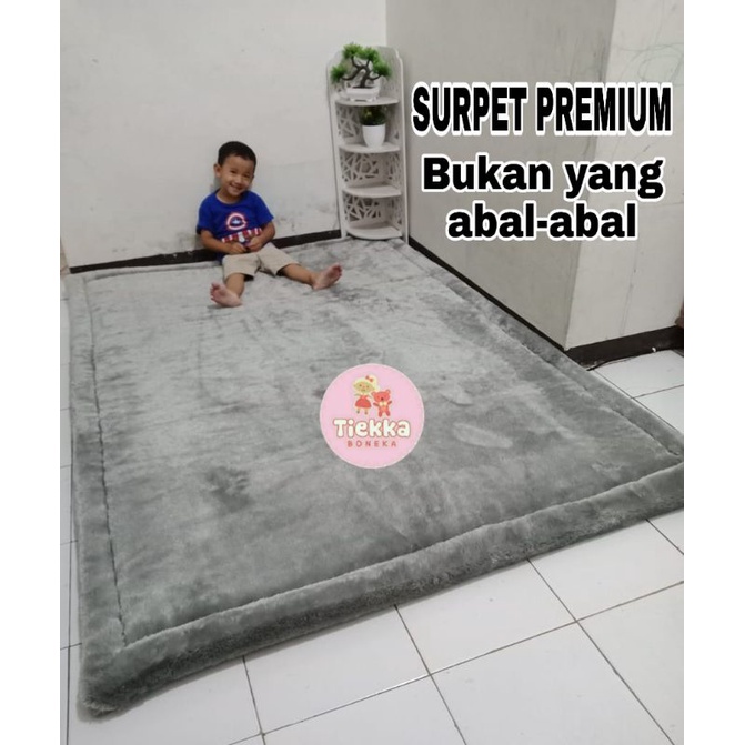 KARPET BULU SURPET RASFUR 150X200CM KASUR BUSA KASUR BULU KARPET RASFUR KASUR RASFUR POLOS ABU