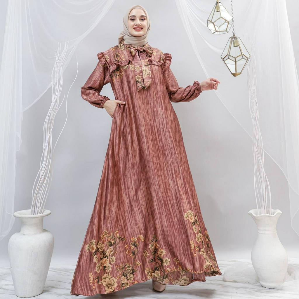Dress Gamis Uliya Baju Wanita Resleting Busui Pakaian Wanta Dress Wanita