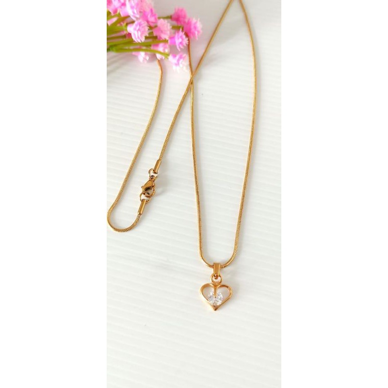 Kalung Set Liontin Permata Kalung Titanium Fashion34