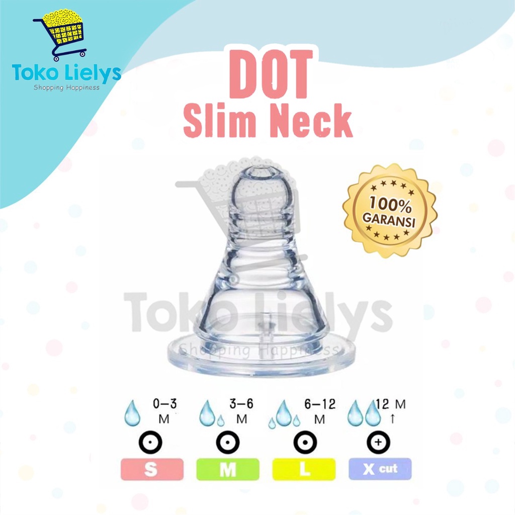 Dot Nipple Peristaltic SLIM NECK Silikon Dot BPA FREE Peristaltic Plus Standar Dot Ulir TOKO LIELYS