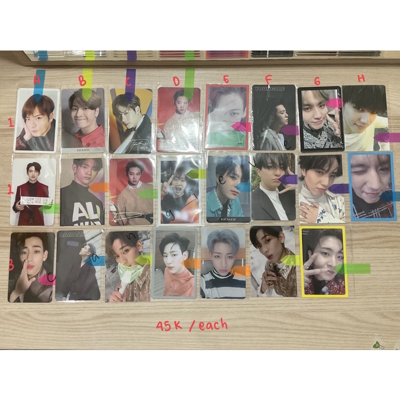 photocard got7 jb mark jinyoung jacskson bambam yugyeom youngjae arrival spinning top eoy turbulence