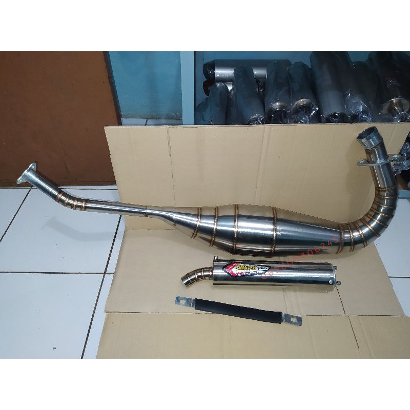 Knalpot NINJA R RR SS 2TAK Stainless Creampie Non Cobra