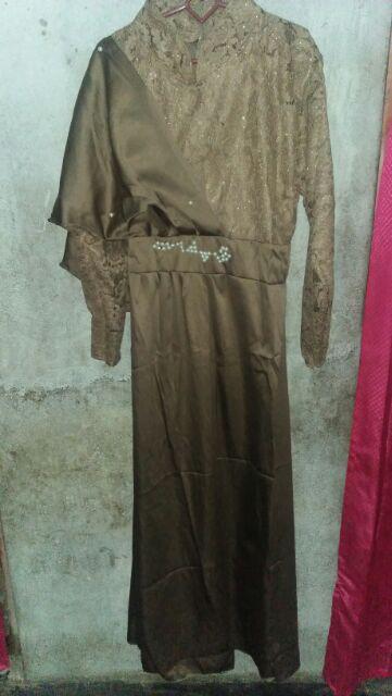 Or.i-349 Syafin Batik - Set Puspita Gamis Brokat Full Furing Halus Ld 100 By Alice