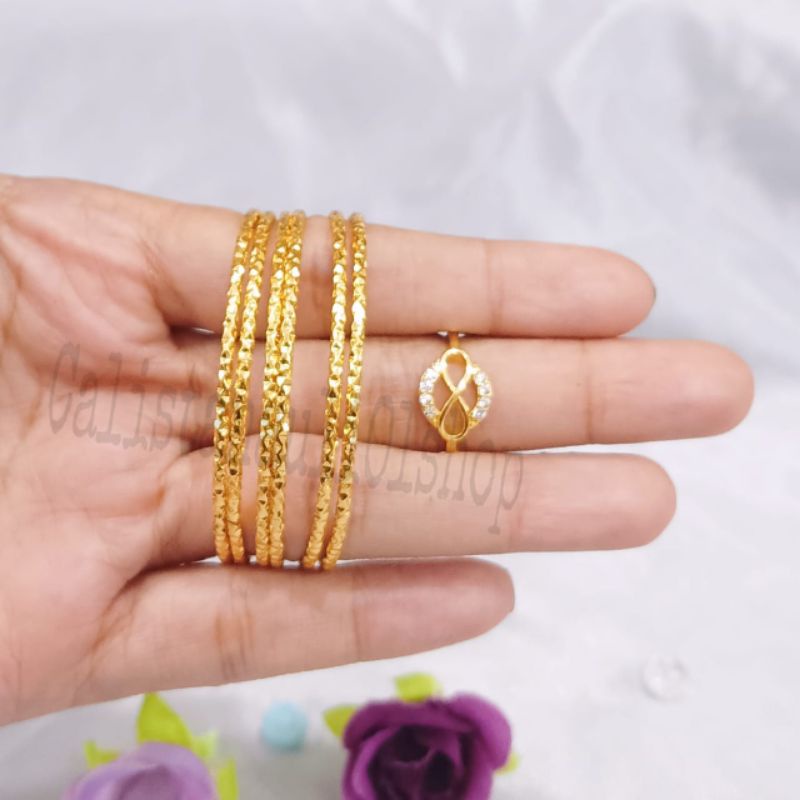 SET ANAK KRONCONG ANAK TANGAKI DUBAI PERHIASAN EMAS  KOREA ANTI KARAT DAN ANTI LUNTUR